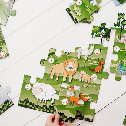 Arabic Alphabet Blocks: At the Zoo (136 pieces) لعبة المكعبات العربية في حديقة الحيوان