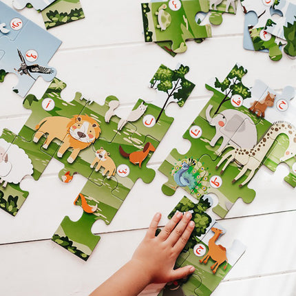 Arabic Alphabet Blocks: At the Zoo (136 pieces) لعبة المكعبات العربية في حديقة الحيوان