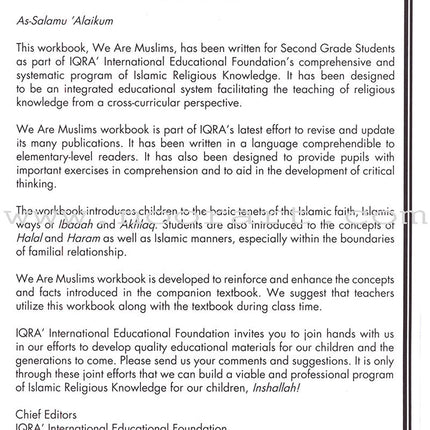 We Are Muslims Workbook: Grade 2