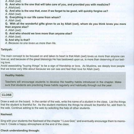 I Love Islam Teacher/Parent Guide: Level 1