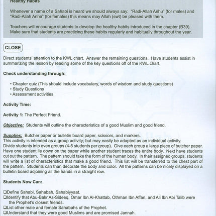 I Love Islam Teacher/Parent Guide: Level 1 (International/Weekend Edition)