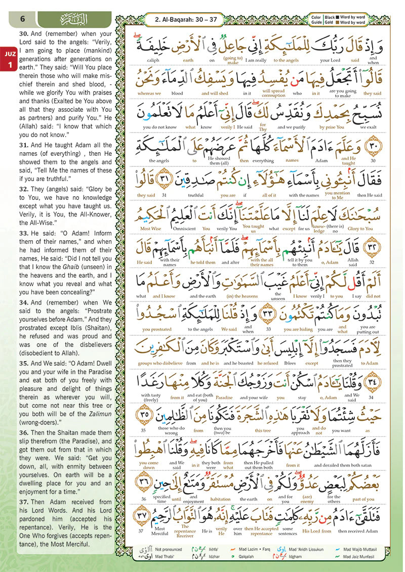 Al-Quran Al-Karim The Noble Quran Blue-Large Size A4 (30x21 cm) |Maqdis Quran
