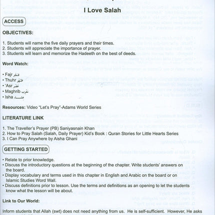 I Love Islam Teacher/Parent Guide: Level 1 (International/Weekend Edition)