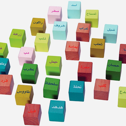 Arabic Alphabet Blocks: At the Zoo (136 pieces) لعبة المكعبات العربية في حديقة الحيوان