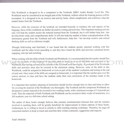 IQRA' Arabic Reader Workbook: Level 6