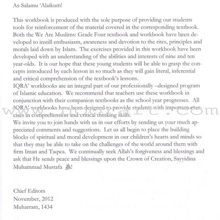 We Are Muslims Workbook: Grade 4