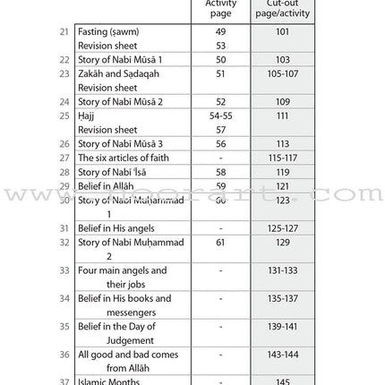 Safar Islamic Studies Workbook: Level 1