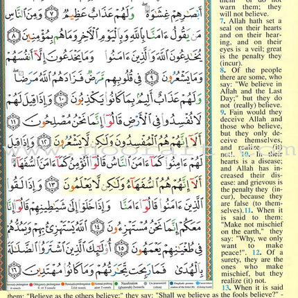 Tajweed Qur'an (Whole Qur'an, With Meaning Translation and Transliteration in English) مصحف التجويد
