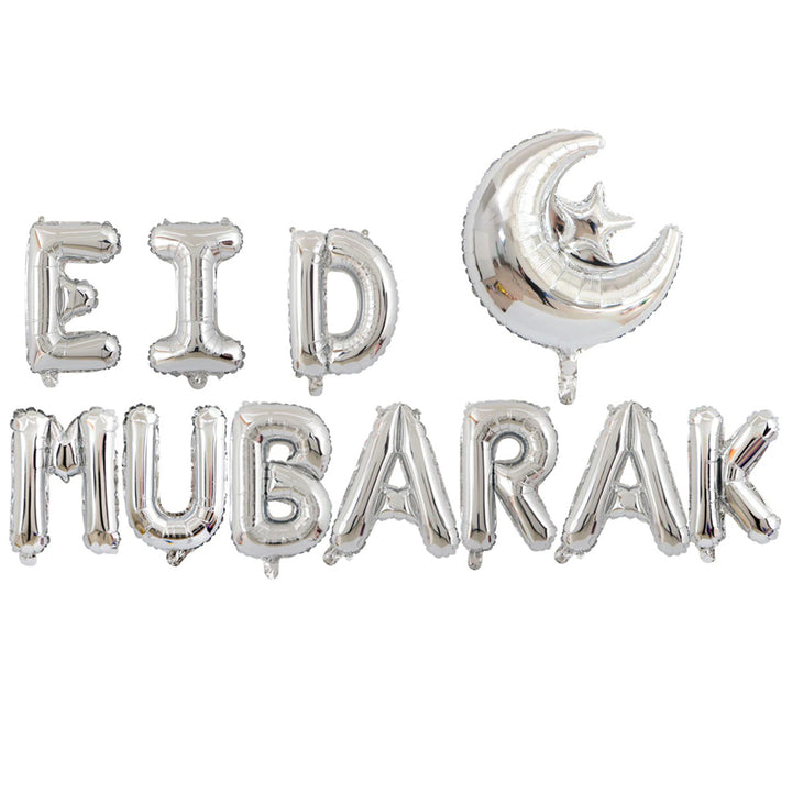 Eid Mubarak Foil Balloon Kit - Silver