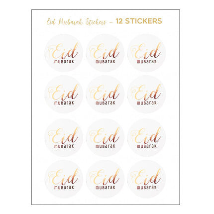 Eid Mubarak Foil Stickers - Gold