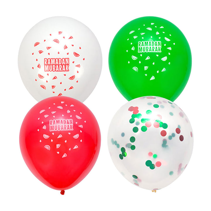 Ramadan Mubarak Balloons: Watermelon Decoration Latex Balloons