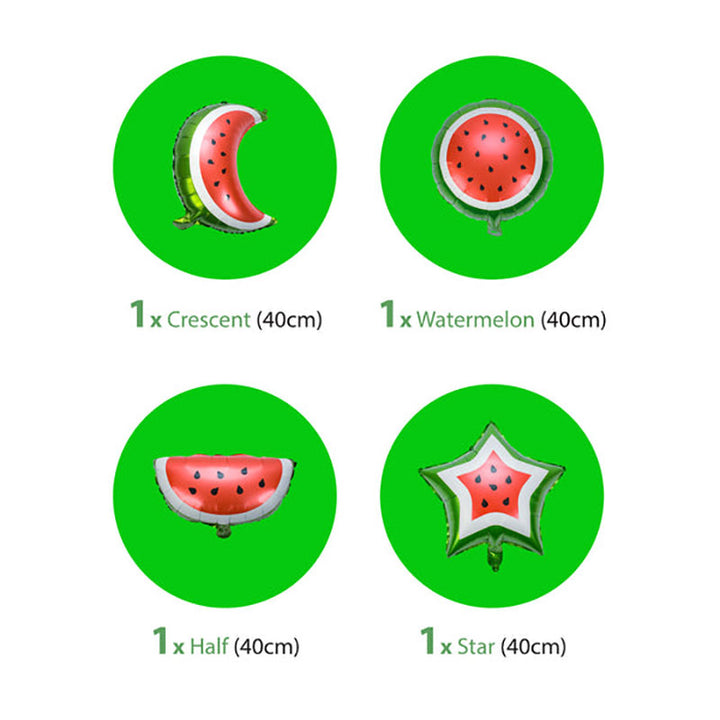 Watermelon Crescent Star Ramadan & Eid Foil Balloon (Pack of 4)