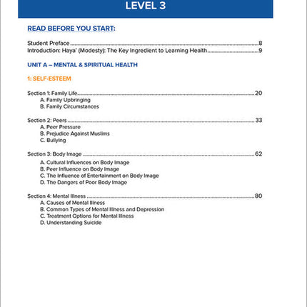 Health and Wellness - from an Islamic Perspective, Level 3