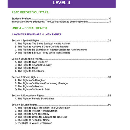 Health and Wellness - from an Islamic Perspective, Level 4