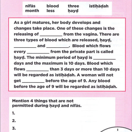 An Nasihah Islamic Curriculum: Workbook 6 Girls