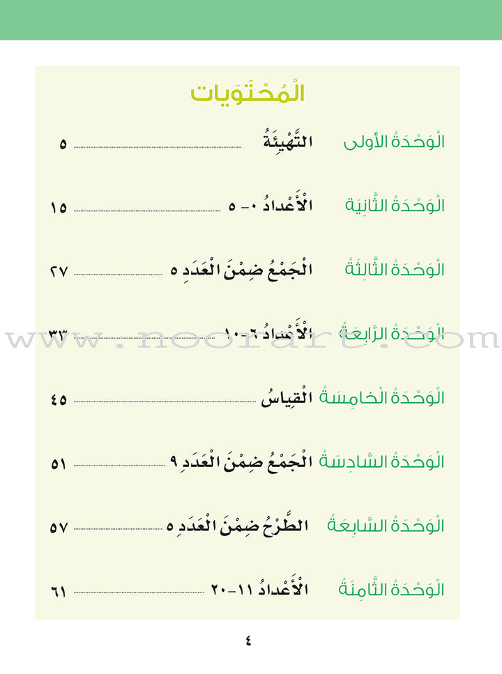 Sanabel Math : Level KG 1 سنابل الرياضيات