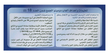 Sanabel Domino Flash Cards: Addition  Numbers, 2 sets دومينو الجمع