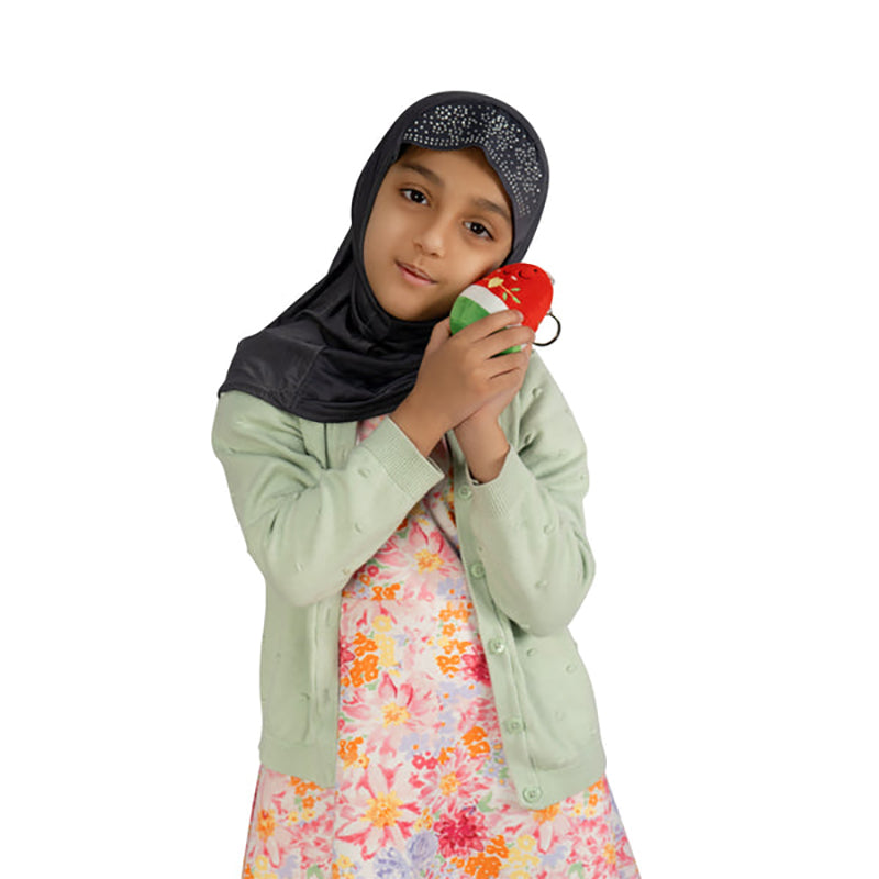 Nur Watermelon Keyring: Adorable Soft Plush Muslim Fruit Doll (8cm)