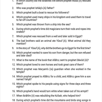 Quiz Book on Islam