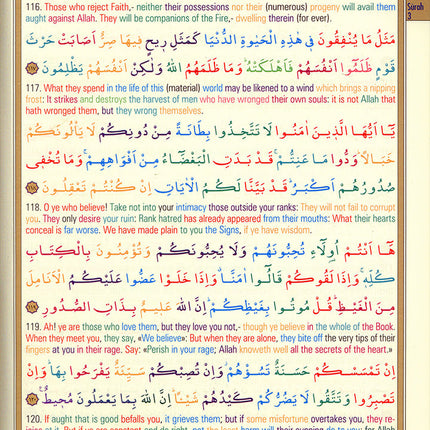 The Holy Qur'an Color-Coded Translation with Arabic Text (Large Size, 8 x 11")
