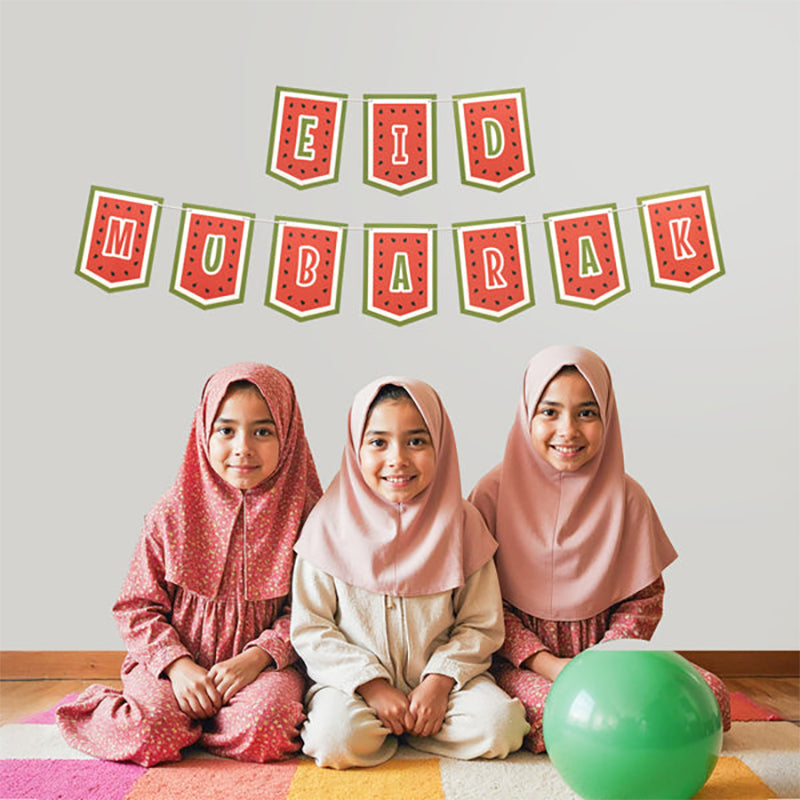 Eid Mubarak Bunting: Watermelon Themed Party Banner