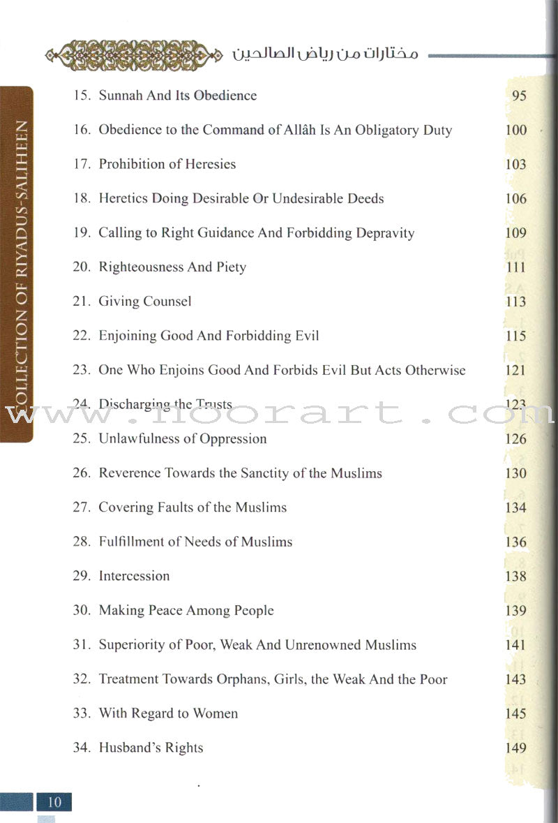 Collection from Riyad-us-Saliheen (With Commentary on Ahadith)