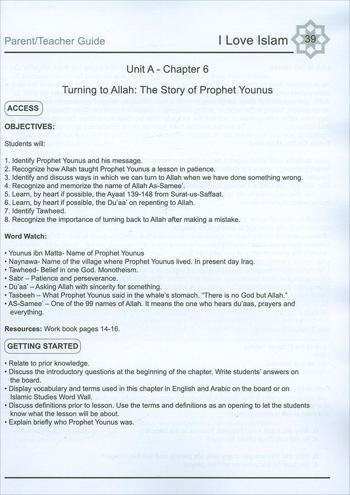 I Love Islam Teacher/Parent Guide: Level 2