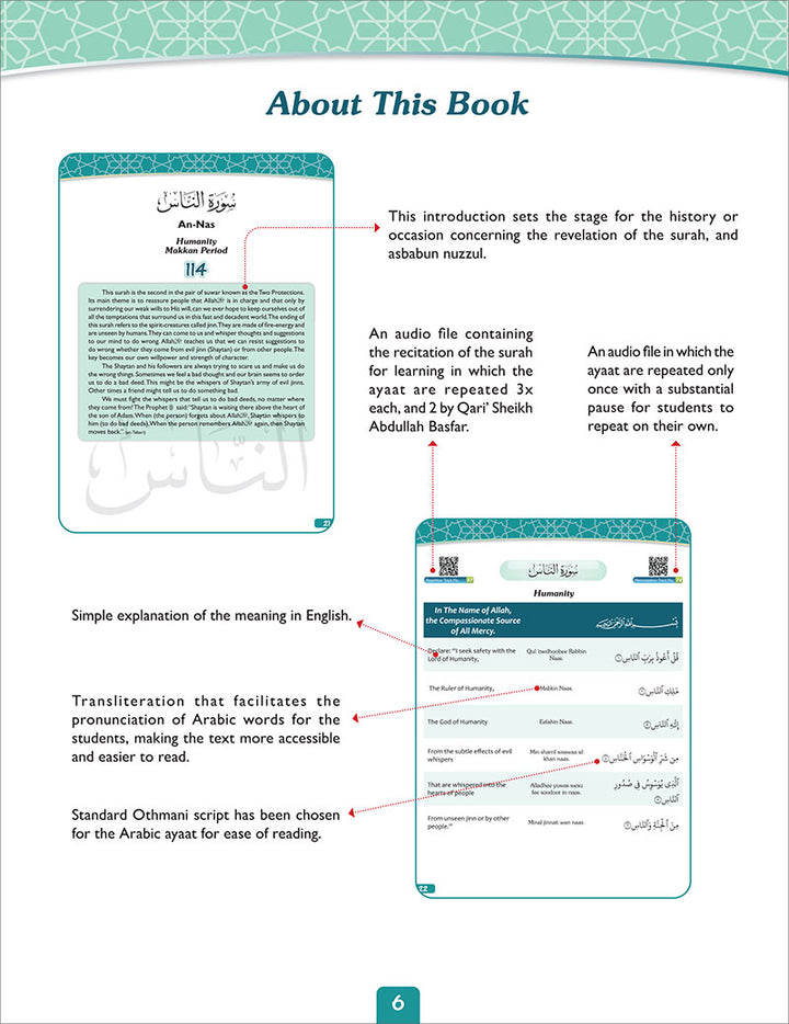 A Student's First Guide to Juz 'Amma: Part 30 (With Transliteration & Word Meaning & QR Code)