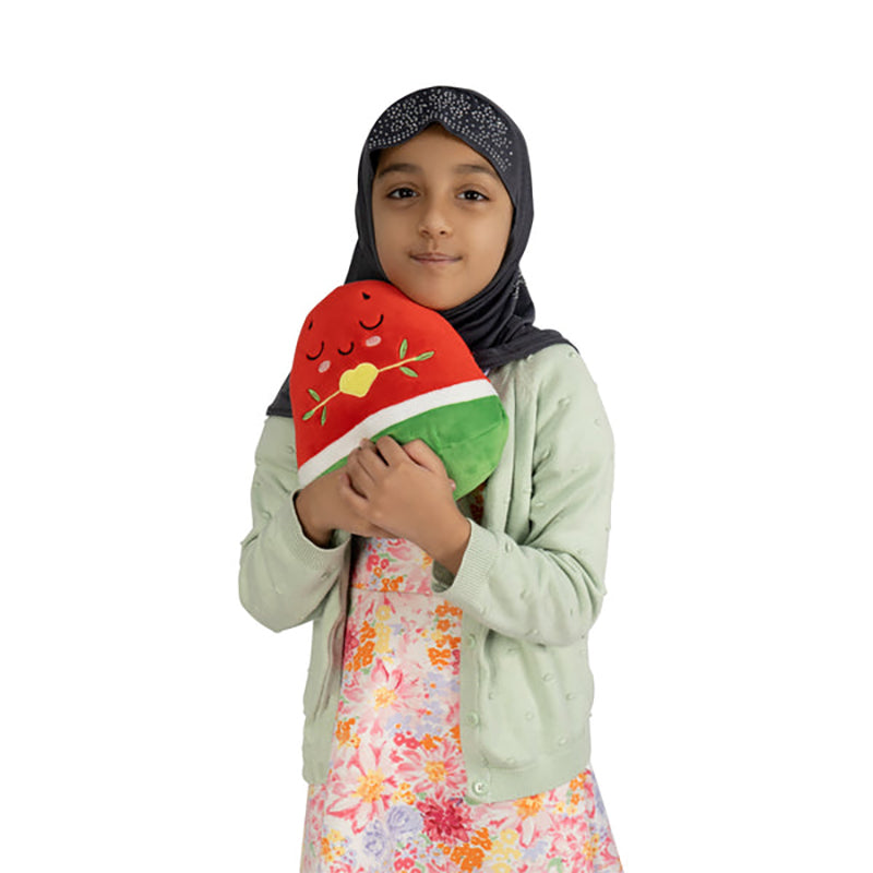 Nur Watermelon Plushie: Adorable Soft Cuddly Pillow Muslim Fruit Doll (20cm)