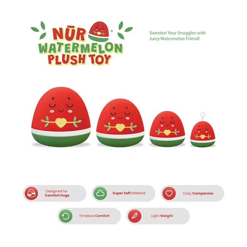 Nur Watermelon Keyring: Adorable Soft Plush Muslim Fruit Doll (8cm)