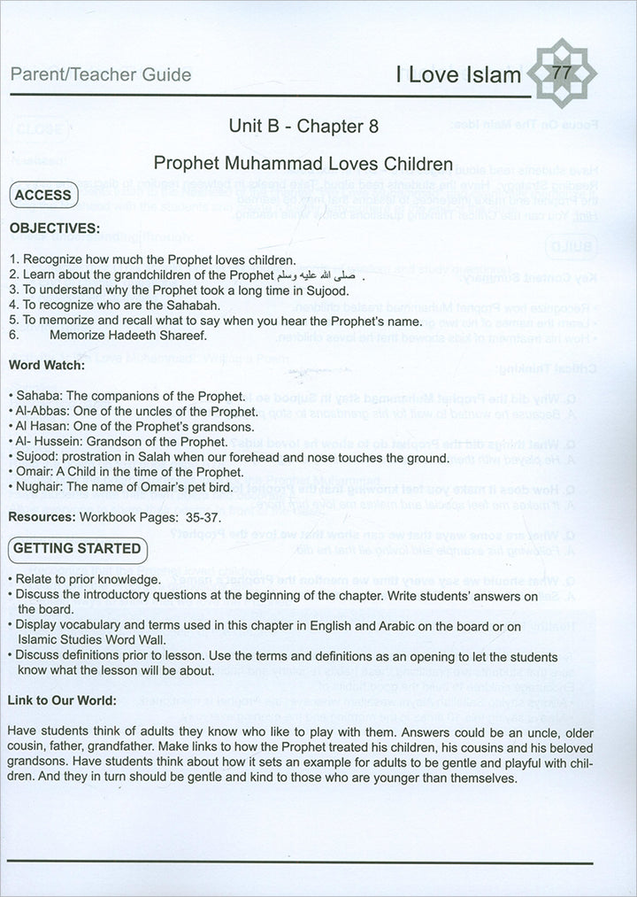 I Love Islam Teacher/Parent Guide: Level 2