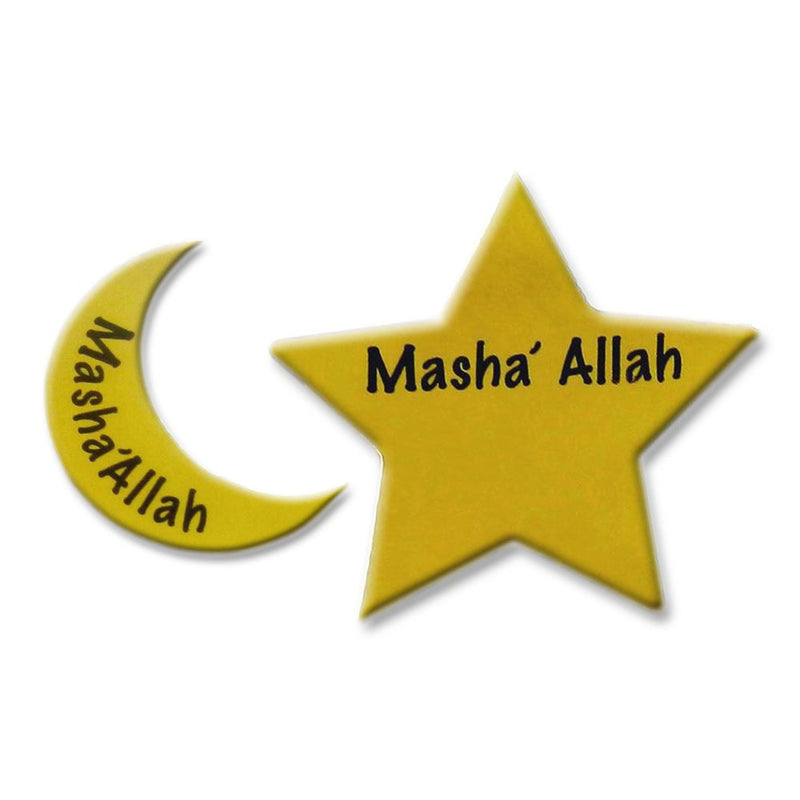 Sticker pack: 164 Mashallah Gold Crescents and Stars Stickers