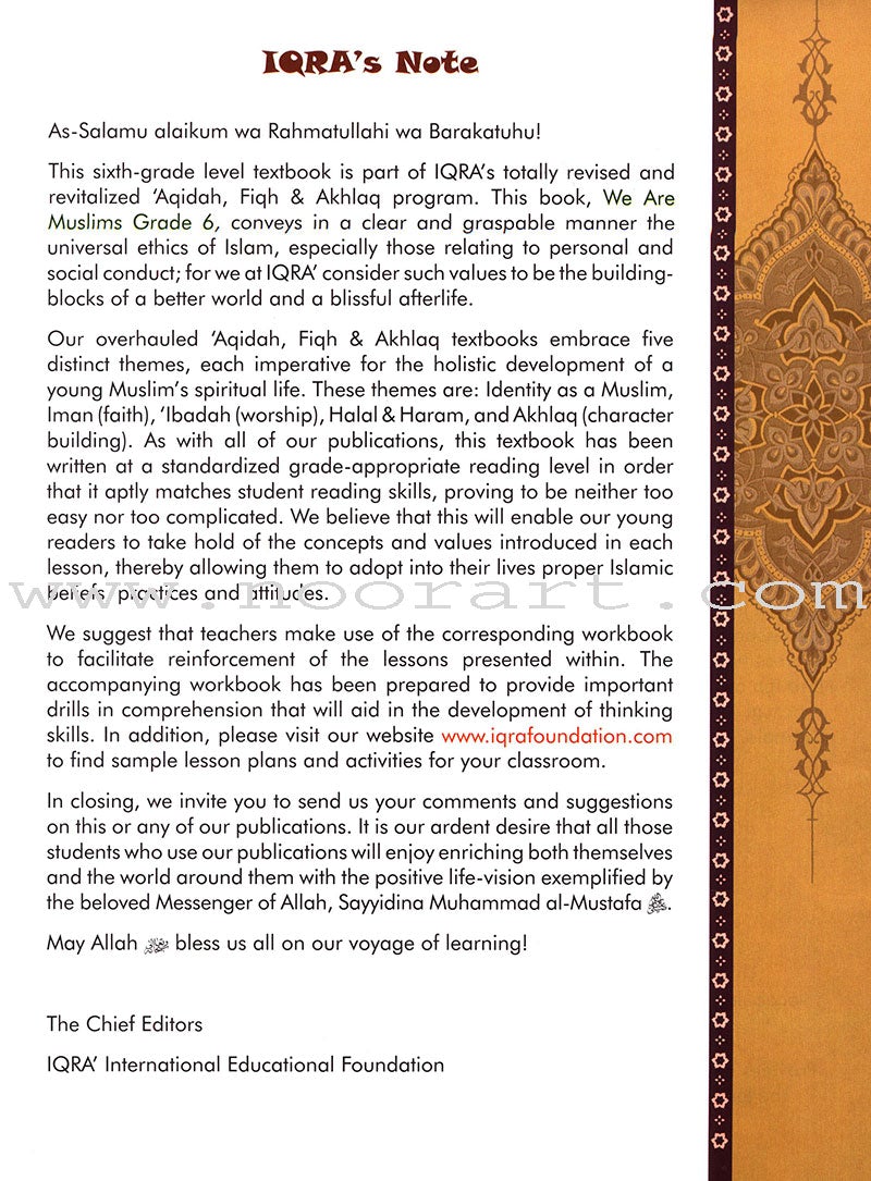 We Are Muslims Textbook: Grade 6