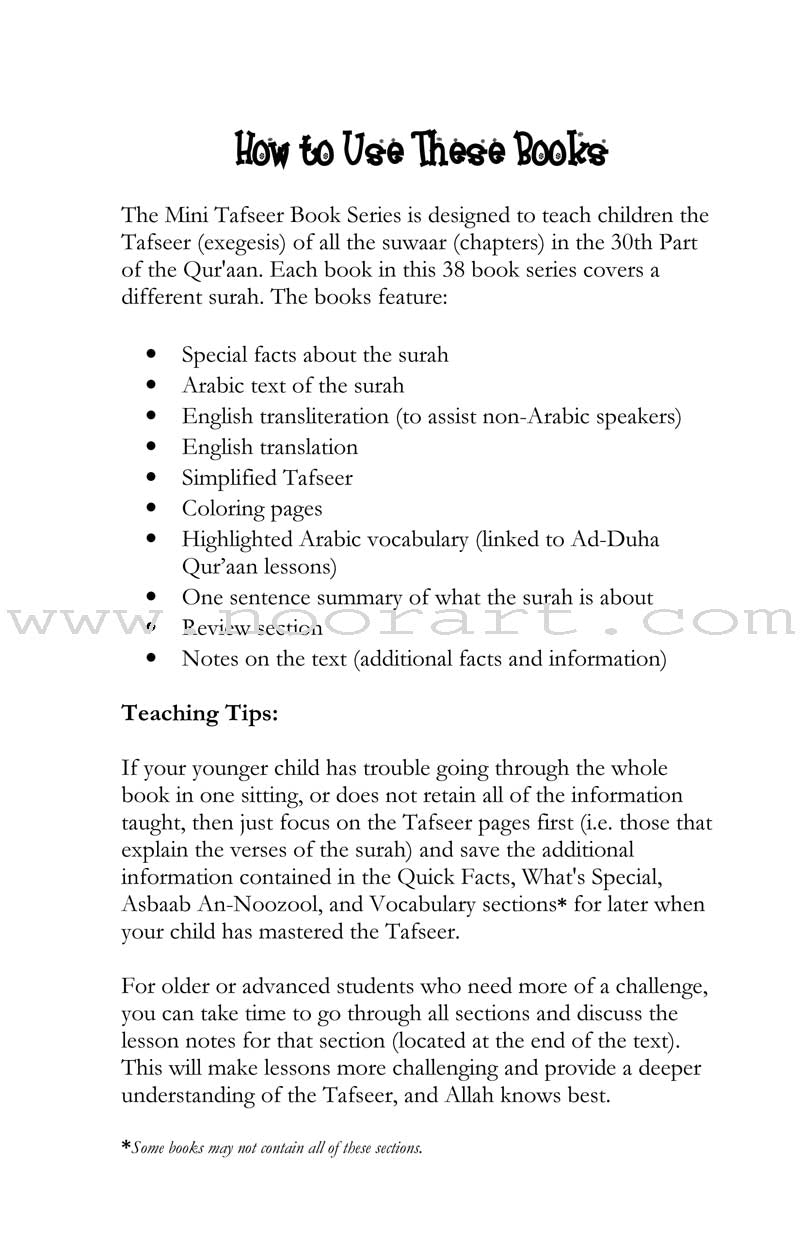 Mini Tafseer Book Series: Book 30 (Suratut-Taariq)