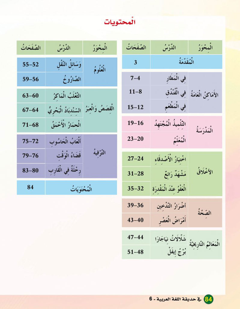 In the Arabic Language Garden Textbook: Level 6 في حديقة اللغة العربية كتاب الطالب