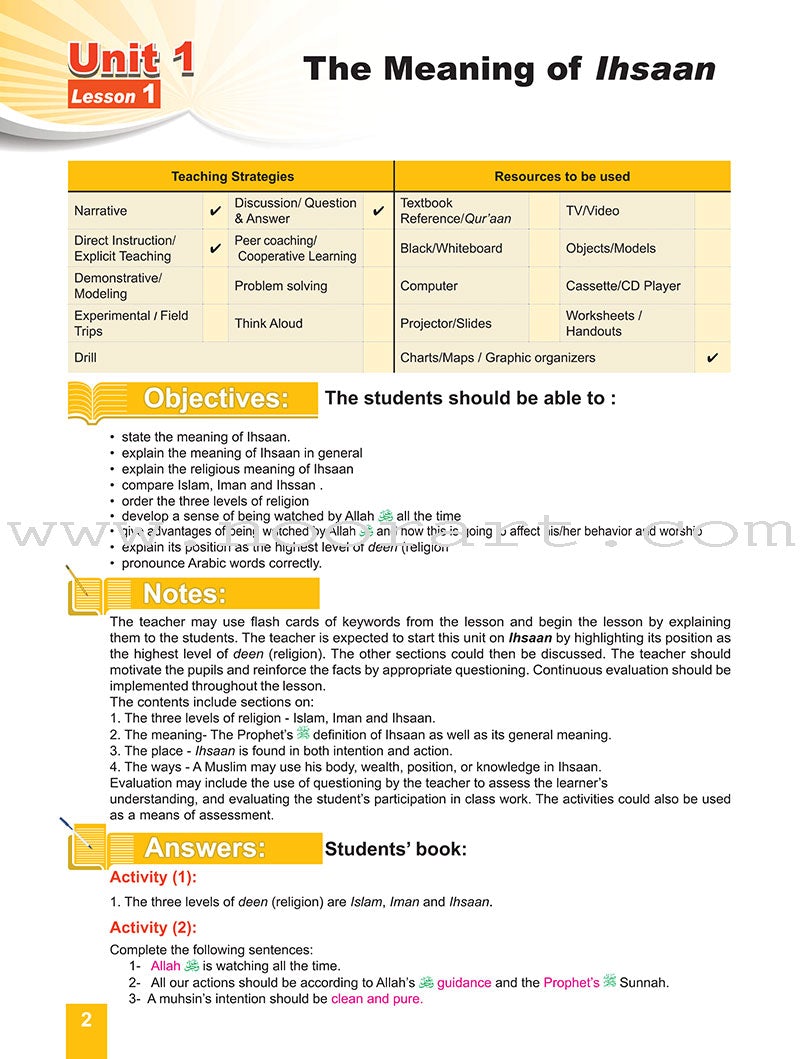 ICO Islamic Studies Teacher's Manual: Grade 3 (Light Version)