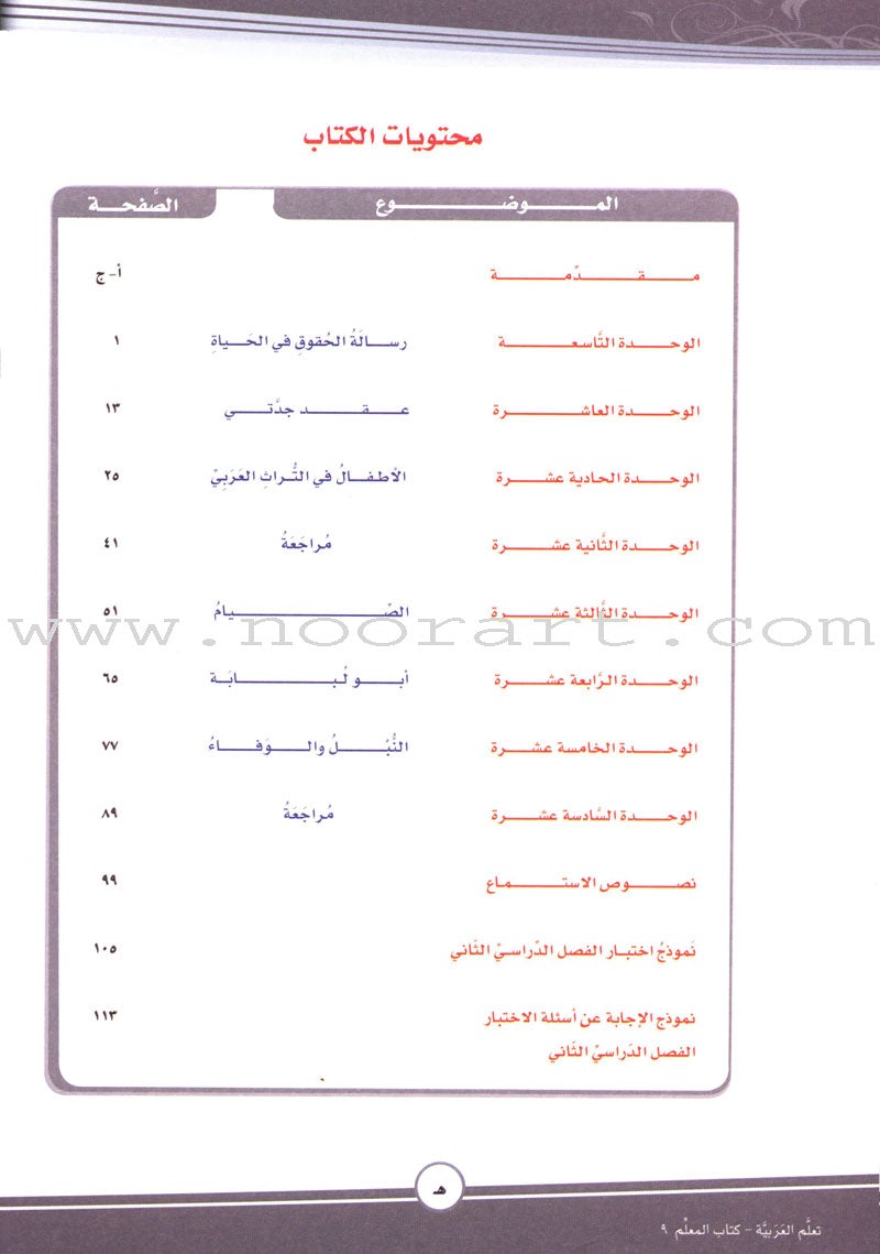 ICO Learn Arabic Teacher Guide: Level 9, Part 2