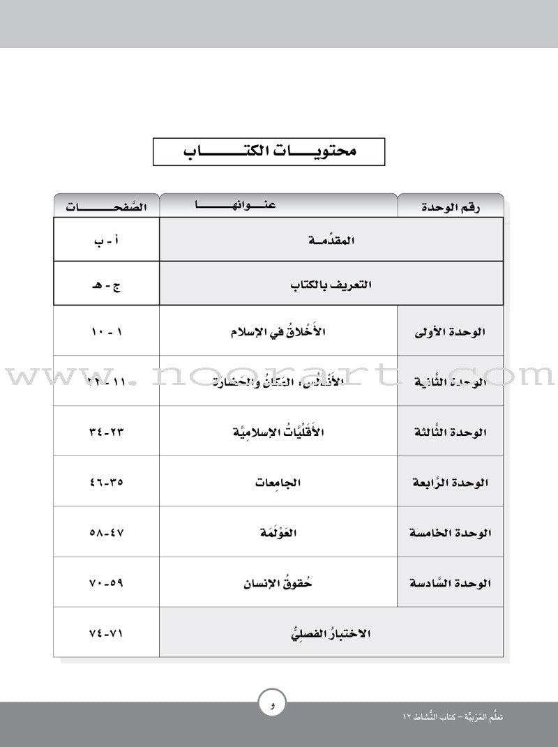 ICO Learn Arabic Workbook: Level 12, Part 1