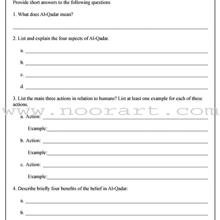 Learning Islam Worksheets: Level 3 (8th Grade)