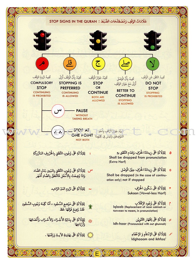 The Last Three Parts of the Glorious Qur'an (Color-Coded Tajweed Rules) تطبيقات القواعد النورانية (العشر الاخير)