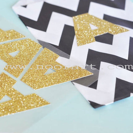 Gold Glitter Letter Stickers (Happy Eid)