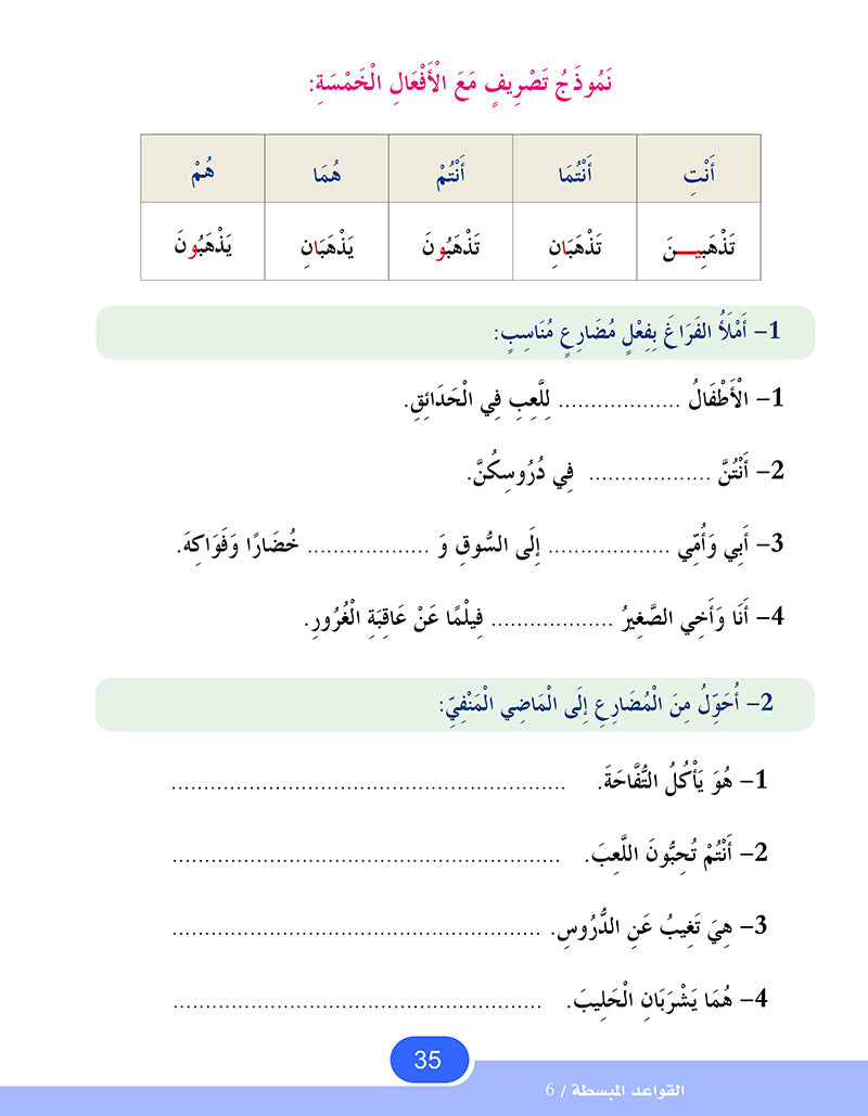 In The Arabic Language Garden Simplified Grammar: Level 6 في حديقة اللغة العربية كتاب القواعد المبسطة