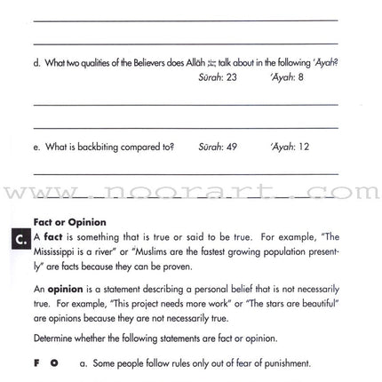 Teachings of the Qur'an Workbook: Volume 2