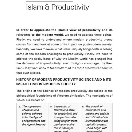 The Productive Muslim