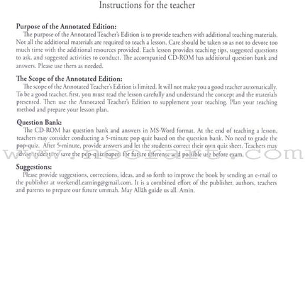 Weekend Learning Islamic Studies: Teacher Guide Level 7 (With USB)