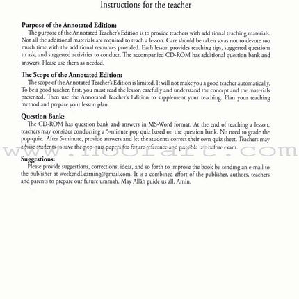 Weekend Learning Islamic Studies: Teacher Guide Level 9 (With USB)