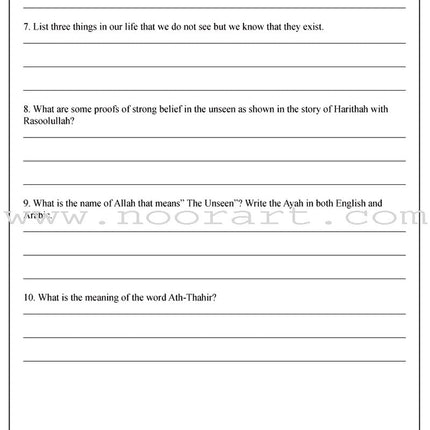 Learning Islam Worksheets: Level 1 (6th Grade)