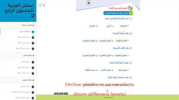 Arabic Sanabel Online Platform Package: Level 2