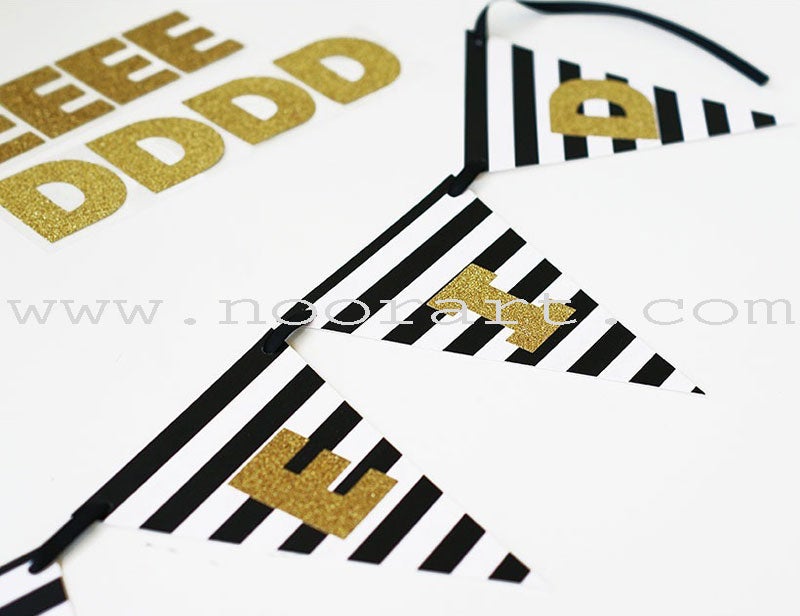 Gold Glitter Letter Stickers (Happy Eid)