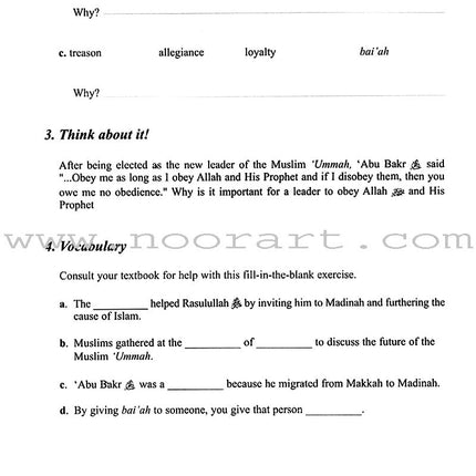The History of Al-Khilafa Ar-Rashidah Workbook
